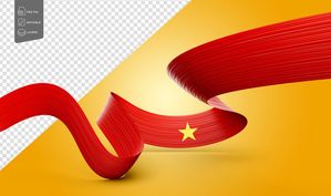 Ảnh dải cờ Việt Nam tung bay PSD mẫu số 147