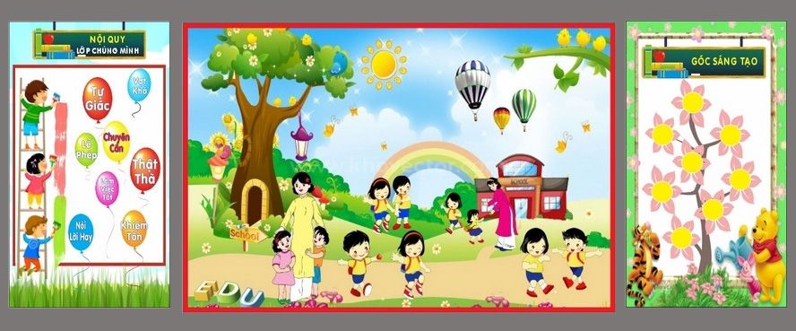 Tranh trang trí mầm non tổng hợp 2 – File Corel