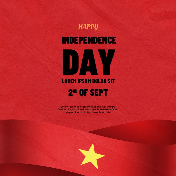Mẫu Poster chào mừng ngày quốc khách 2-9 Việt Nam nền đỏ PSD 40