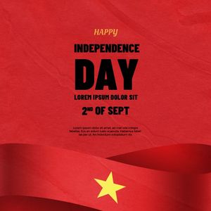 Mẫu Poster chào mừng ngày quốc khách 2-9 Việt Nam nền đỏ PSD 40