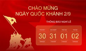 Banner thông báo nghỉ lễ ngày quốc khánh Việt Nam nền đỏ - File AI 081