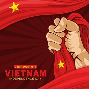 Background bàn tay cầm cờ chào mừng Ngày Quốc khánh Việt Nam File AI 013