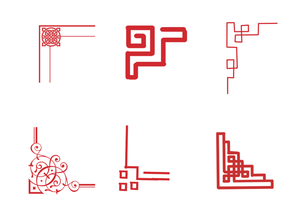 Mẫu khung hoa văn chất lượng cao vector File PNG 006
