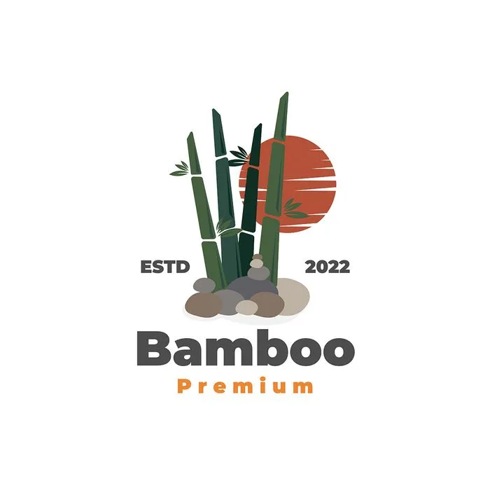 Mẫu logo ảnh minh họa tre trúc vector file AI 137