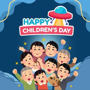 Mẫu poster trẻ em vui chơi cùng gia đình vector - CR875