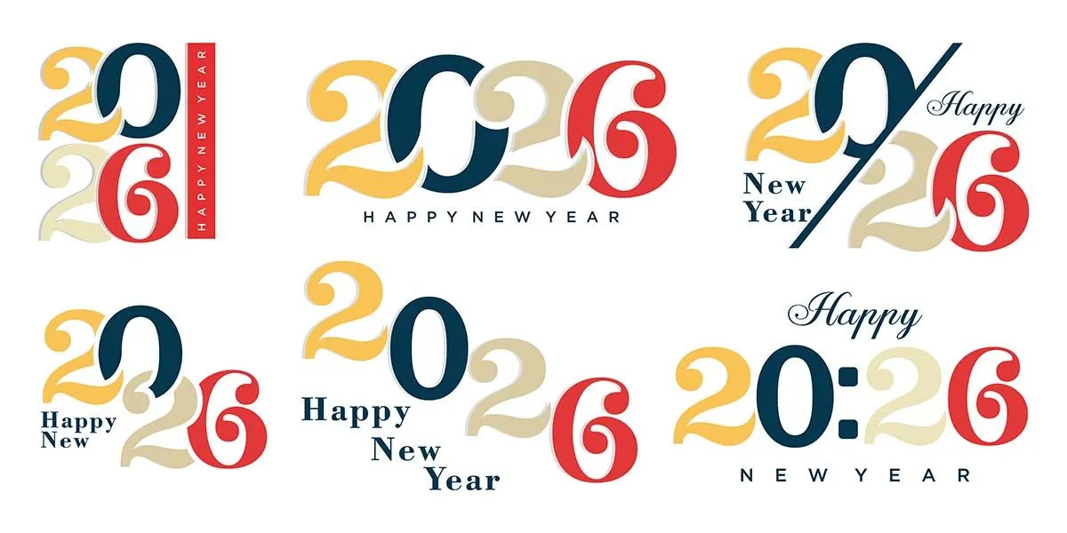 Số 2026 phong các tối giản file vector số 5