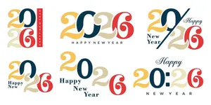 Số 2026 phong các tối giản file vector số 5
