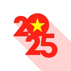 Hình minh họa banner 2025 có cờ Việt Nam vector File AI 010