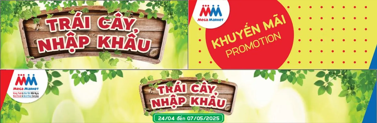 Mẫu Decal khu vực trái cây nhập khẩu trang trí siêu thị file corel