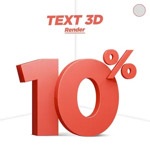Mẫu số sale giảm giá 10% 3D màu cam PNG chất lượng cao CR126