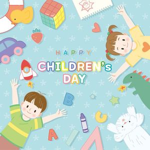 Mẫu poster trẻ vui chơi vui vẻ dễ thương ngày lễ của trẻ - CR1038