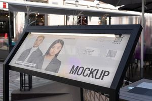 Mockup Quảng cáo đường phố bên ngoài file PSD