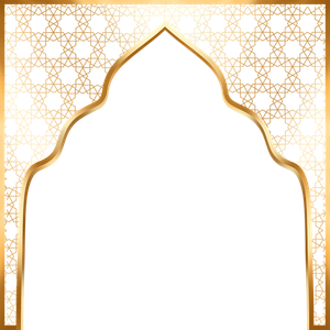 Mẫu khung hoa văn cửa vòm màu vàng gold vector file PNG 050