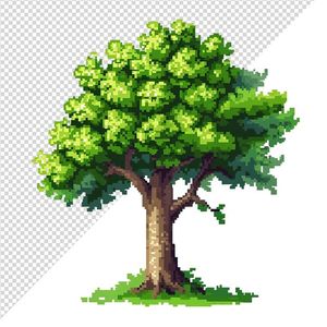 Ảnh cây cổ thụ vector file PNG dạng pixel - S046