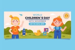 Mẫu banner, background trẻ vui mừng ngày thiếu nhi CR723
