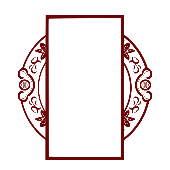 Mẫu khung hoa văn hình tròn và chữ nhật màu đỏ vector file PNG 062