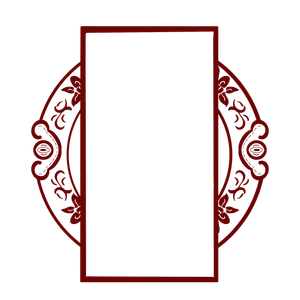 Mẫu khung hoa văn hình tròn và chữ nhật màu đỏ vector file PNG 062