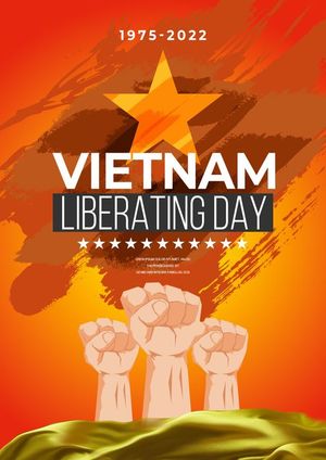 Poster  nắm tay quyết tâm, nền cờ Việt Nam mang đậm tinh thần dân tộc mừng ngày 2-9 PSD 32
