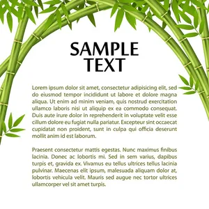 Mẫu poster tre trúc vẽ tay màu xanh file AI 199