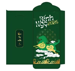 Lì Xì Tết 2026 Hình Ngựa - Phong Bao Đỏ May Mắn Vector CDR