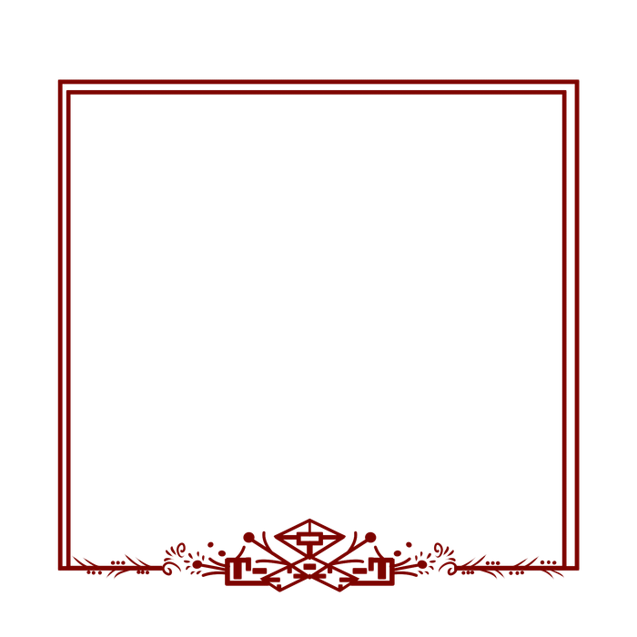 Mẫu khung hoa văn hình vuông màu đỏ sang trọng vector file PNG 074
