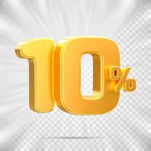 Mẫu số sale giảm giá 10% 3D vàng gold vector chất lượng cao CR013