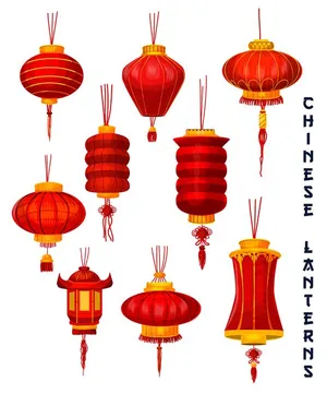 Ảnh minh họa đèn lồng đỏ vector file AI CR008