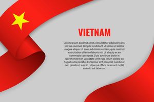Ảnh dải cờ Việt Nam uốn lượn vector mẫu số 204