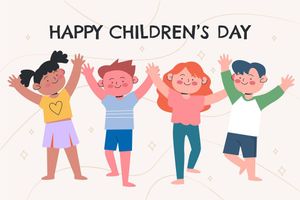 Mẫu poster trẻ vui chơi trên đồng cỏ ngày lễ thiếu nhi - CR909