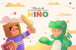 Mẫu banner, background trẻ em vui chơi hóa trang ngày lễ của trẻ vector - CR869