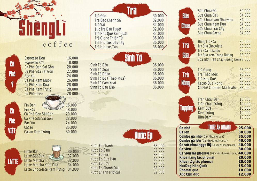 Menu quán Shengli – bảng gỗ Nhật Bản - File Corel