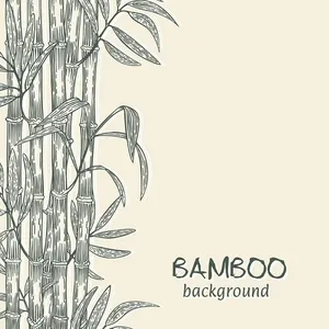 Mẫu backgroud minh họa tre trúc vẽ tay đen file AI 210
