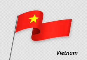 Ảnh minh họa cờ Việt Nam tung bay uốn lượn vector File AI 095