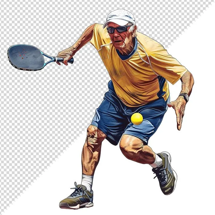 Ảnh minh họa vận động viên môn pickleball đánh bóng - File PNG 0024