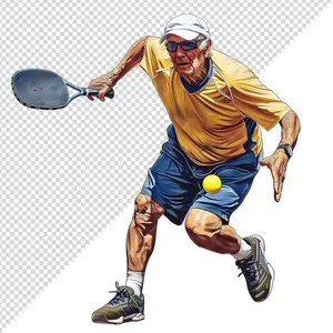 Ảnh minh họa vận động viên môn pickleball đánh bóng - File PNG 0024