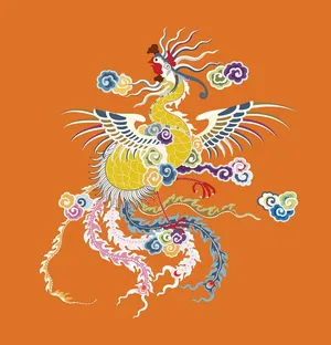 Mẫu ảnh minh họa phượng hoàng ngũ sắc vector CR045