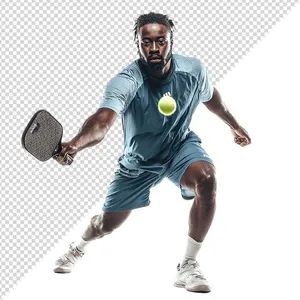 Ảnh vận động viên môn pickleball đang đánh bóng - File PNG 005