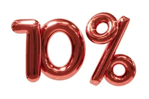 Mẫu số sale giảm giá 10% 3D màu đỏ PNG chất lượng cao CR117