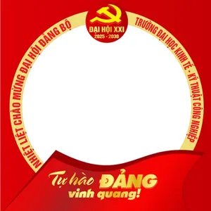 Khung avatar facebook đại hội đảng bộ xã màu đỏ file corel 003