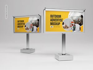 Mockup mẫu banner quảng cáo ngoài trời PSD