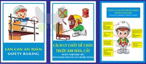 Biển lan can an toàn - cách ly chất dễ cháy trước khi hàn, cắt - sử dụng các vật dụng, bảo hộ lao động để bảo vệ chính mình file vector coreldraw