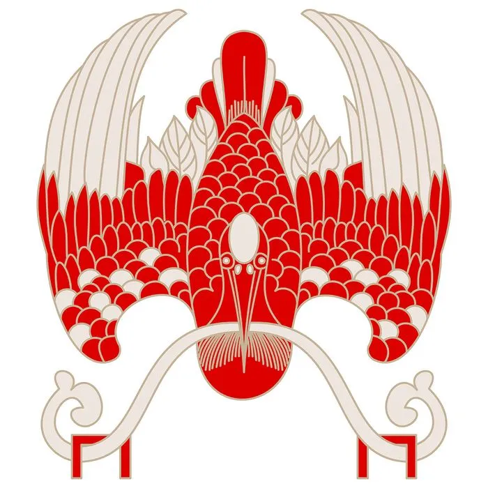 Mẫu ảnh minh họa phượng hoàng màu đỏ vector CR039