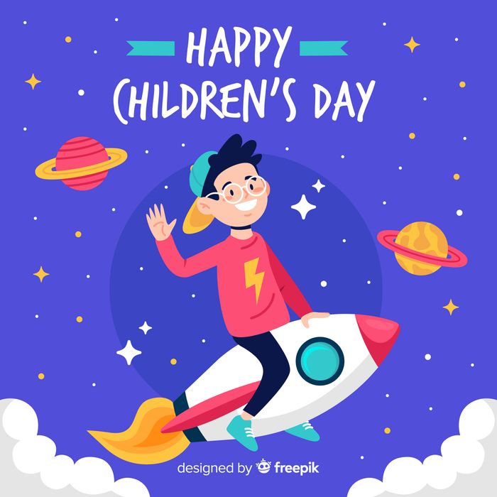 Mẫu poster trẻ vui mừng vui chơi ngày lễ của trẻ vector CR701