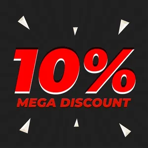 Mẫu số sale giảm giá 10% 3D màu đỏ PNG chất lượng cao CR058