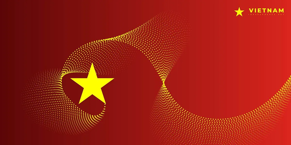 Ảnh background cờ Việt Nam hình sao vàng đang bay File AI 037