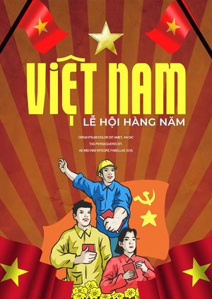 Poster tranh cổ động ngày quốc khánh Việt Nam PSD 15