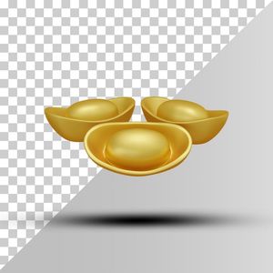 Hình ảnh 3 thỏi vàng lớn PNG File số026