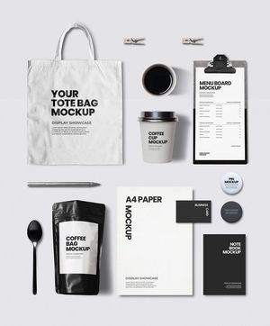 Mẫu mockup mẫu văn phòng phẩm cà phê file 2 PSD