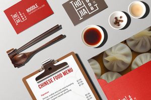 Mẫu Mockup Thương hiệu Kinh doanh Thực phẩm Trung Quốc file PSD