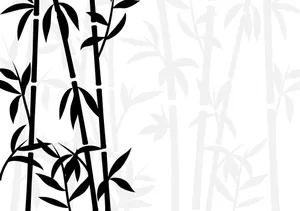 Backgroud ảnh minh họa cây tre đen trắng vẽ tay file AI 014